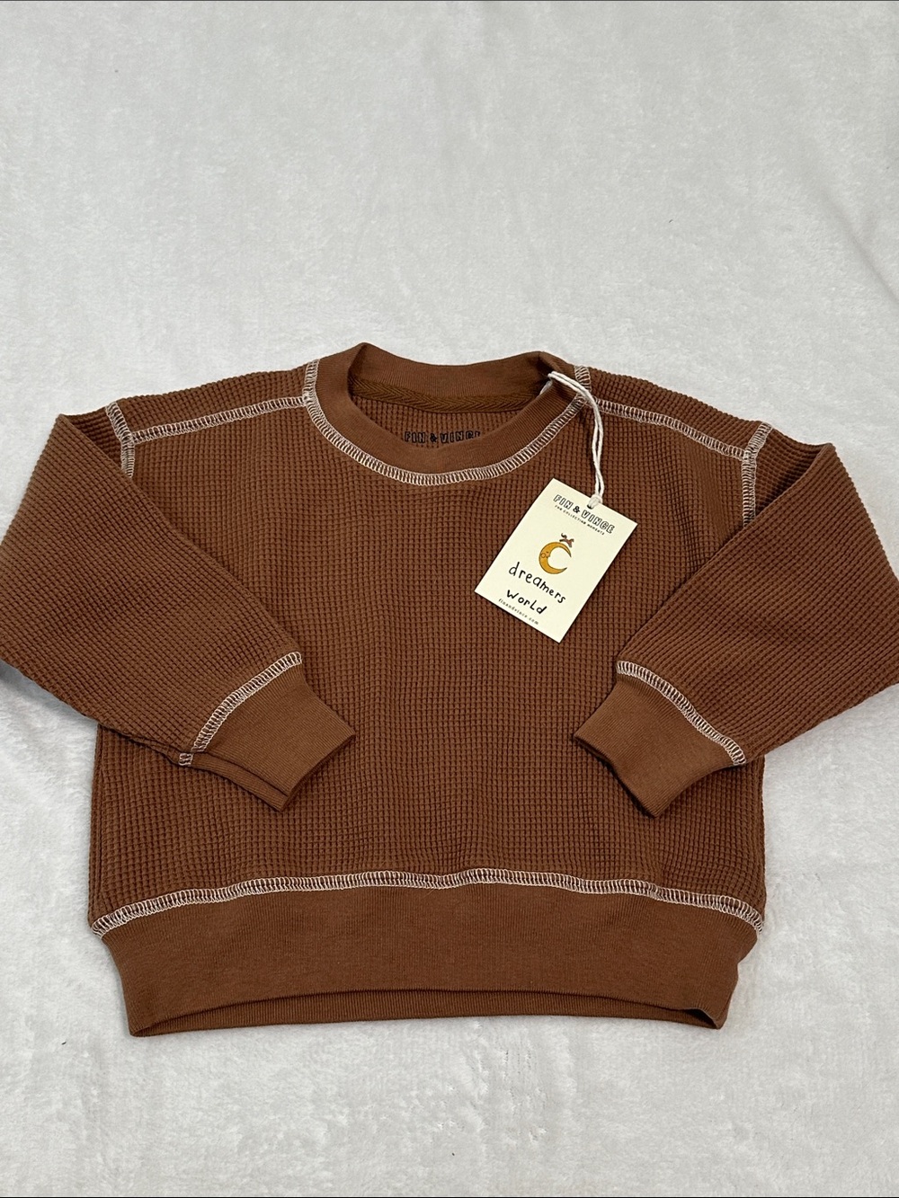 🍓 NWT Fin & Vince Waffle Raglan Shirt 12/18 months